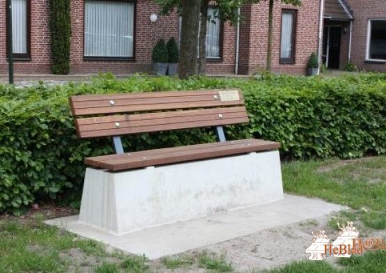 Bench DeLuxe with bottom plate and backrest Naural Concrete