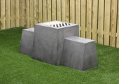 Checkers/Drafts Bench, Anthracite-Concrete