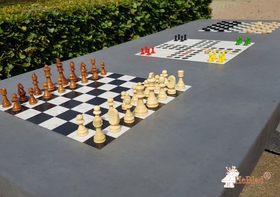 Multi Gaming table, chess-ludo-checkers anthracite-concrete
