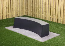 Banc Standard ovale en béton anthracite laqué