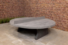 Round Ping-Pong table Anthracite-Concrete
