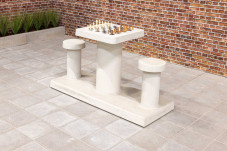 Concrete Chess Table, natural concrete, for 2 people