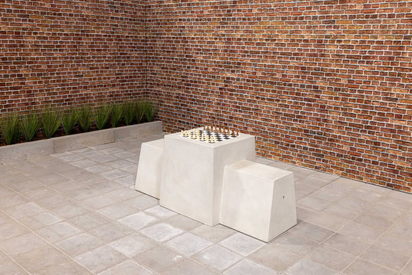 Chess Bench Natural Concrete