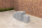 Banc backgammon en béton anthracite