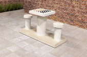 Checkers Table, Natural Concrete, for 2 people