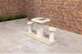 Spieltisch Dame Beton Naturell