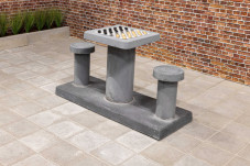 Checkers Table, Anthracite-Concrete, for 2 people