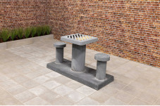 Spieltisch Dame Anthrazit-Beton