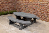 Picknickset Standard oval Anthrazit-Beton