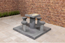Table d’échecs en béton anthracite, 4 personnes