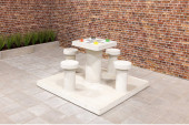 Table de jeu Ludo en béton naturel