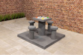 Table de jeu de Ludo en béton anthracite