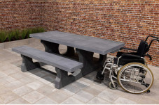 Picknickset Standard Anthrazit-Beton rollstuhlgerecht