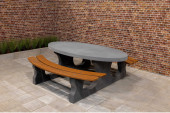 Picknickset DeLuxe oval Anthrazit-Beton