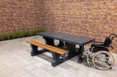 Picnic table DeLuxe Anthracite Wheelchair-accessible