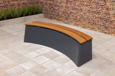Concrete Bench DeLuxe Oval Anthracite