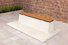 Bench DeLuxe with bottom plate without backrest Natural Concrete