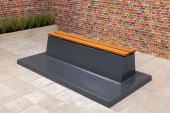 Anthracite bench DeLuxe with bottom plate without backrest