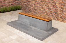 Bench DeLuxe with bottom plate without backrest Anthracite-Concrete