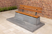Concrete Bench DeLuxe, Anthracite-Concrete, with a bottom plate