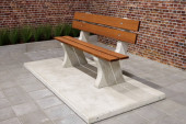 Park Bench with bottomplate Natural Concrete