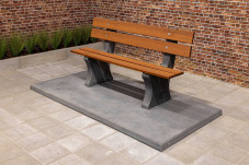 Park Bench with bottom plate Anthracite-Concrete
