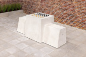Checkers/Drafts Bench, Natural Concrete