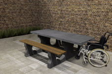 Picknickset DeLuxe Anthrazit-Beton rollstuhlgerecht