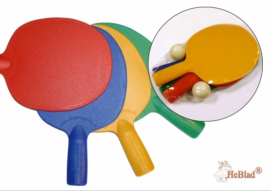 Plastic all-weather table tennis paddles in 4 colours
