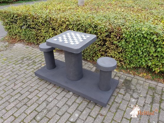 Spieltisch Schach Anthrazit-Beton