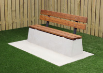 Banc DeLuxe en béton avec plaque de fond et dossier