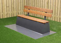 Banc Deluxe en béton avec plaque de fond et dossier, couleur anthracite