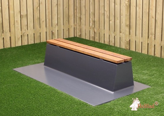 Concrete bench DeLuxe with bottom plate without backrest Anthracite