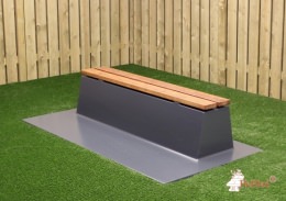 Concrete bench DeLuxe with bottom plate without backrest Anthracite