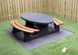 Picnic table DeLuxe Anthracite Oval