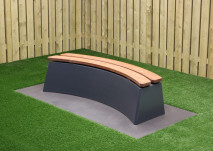 Banc DeLuxe ovale en anthracite laqué