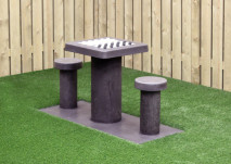 Checkers Table, Anthracite-Concrete, for 2 people