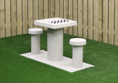 Checkers Table, Natural Concrete, for 2 people