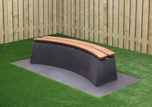 Banc DeLuxe ovale en béton anthracite