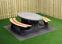 Picknickset DL Anthrazit-Beton oval