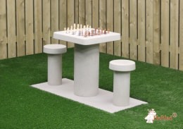Concrete Chess Table, natural concrete, for 2 people
