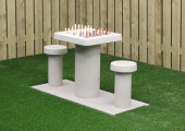 Table d’échecs en béton naturel, pour 2 personnes