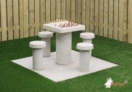 Concrete Chess Table, natural concrete, seats 4 people