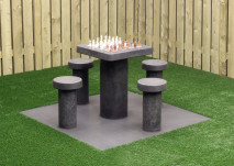 Chess Table Anthracite-Concrete (4P)