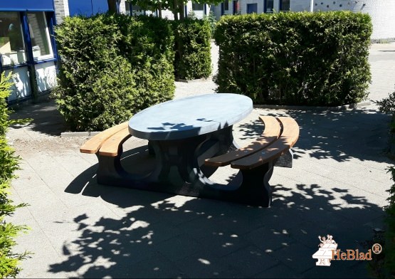 Picnic table DeLuxe  Oval Anthracite-Concrete 